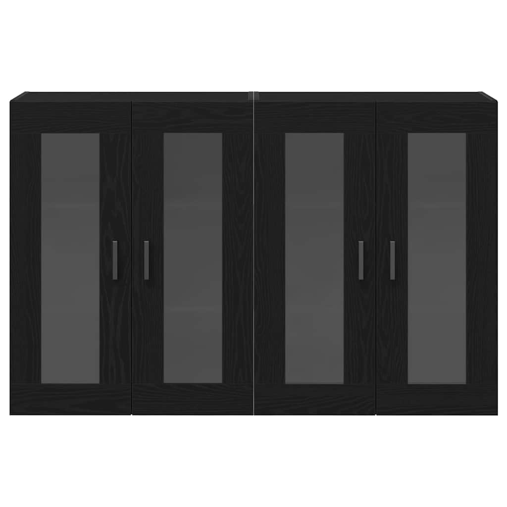 Wall Cabinets 2 pcs Black Oak Effect 69.5 x 34 x 90 cm