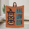 Halloween Cartoon Flannel Throw Blankets Pumpkin Witch Spider Web Blanket For Bed Travel Super Soft Plush Thin Quilt