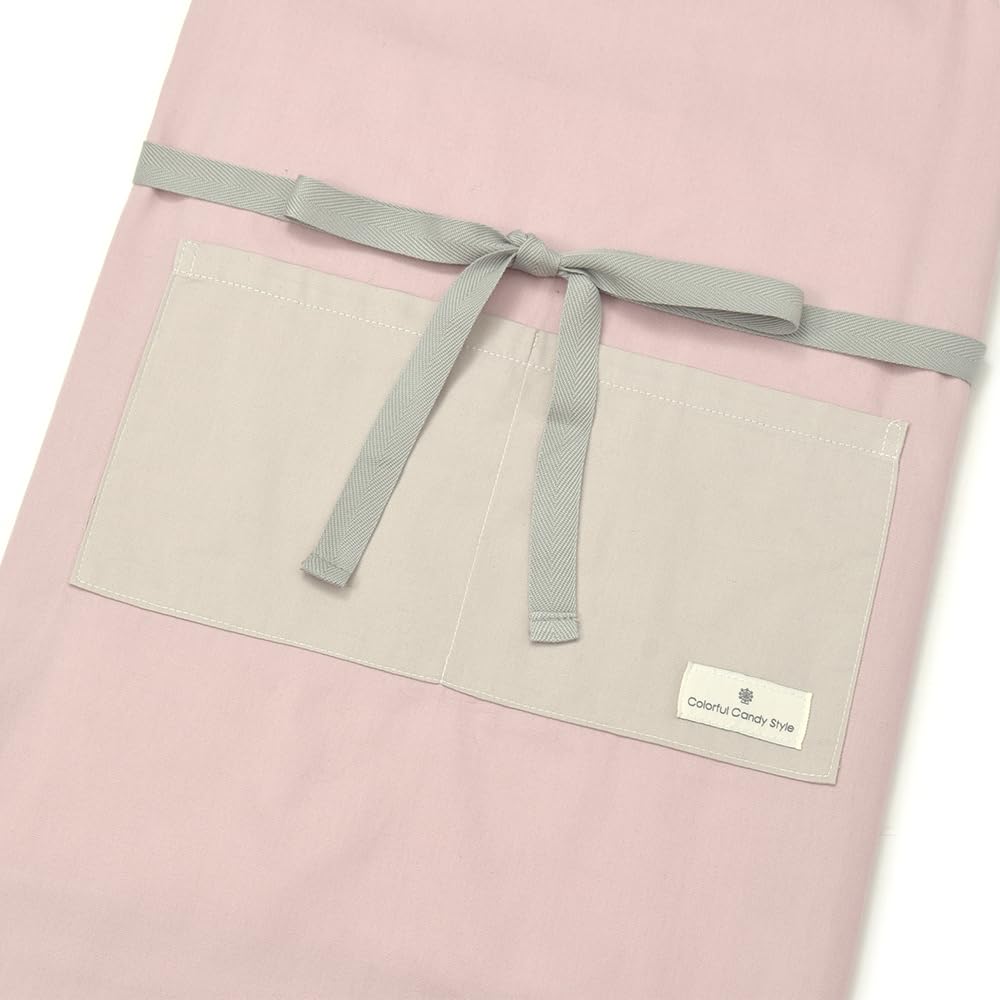 COLORFUL CANDY STYLE Apron size Dull solid dull for easy to put on and take for for nursery work cafe for (for adults, M) color, pink, women, off,