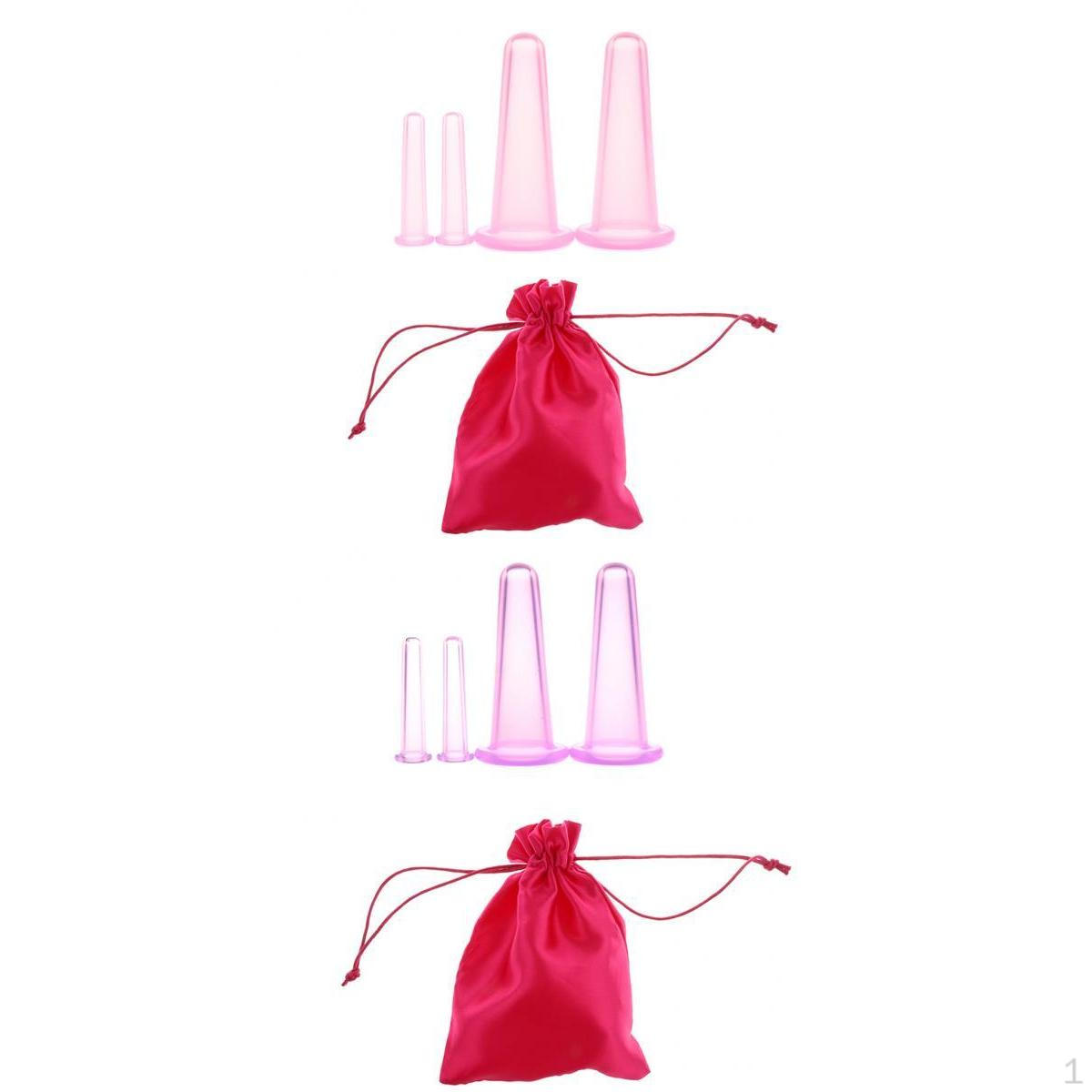 

8x Silicone Anti-Cellulite Massage Body Facial Cups Vacuum Cupping With Bag