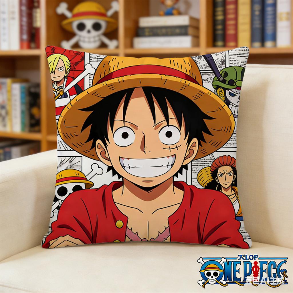 One Piece Pillow Cover Anime Fan Favorite Character Print Decorative Pillowcase for Bedroom Living Room and Anime Enthusiasts