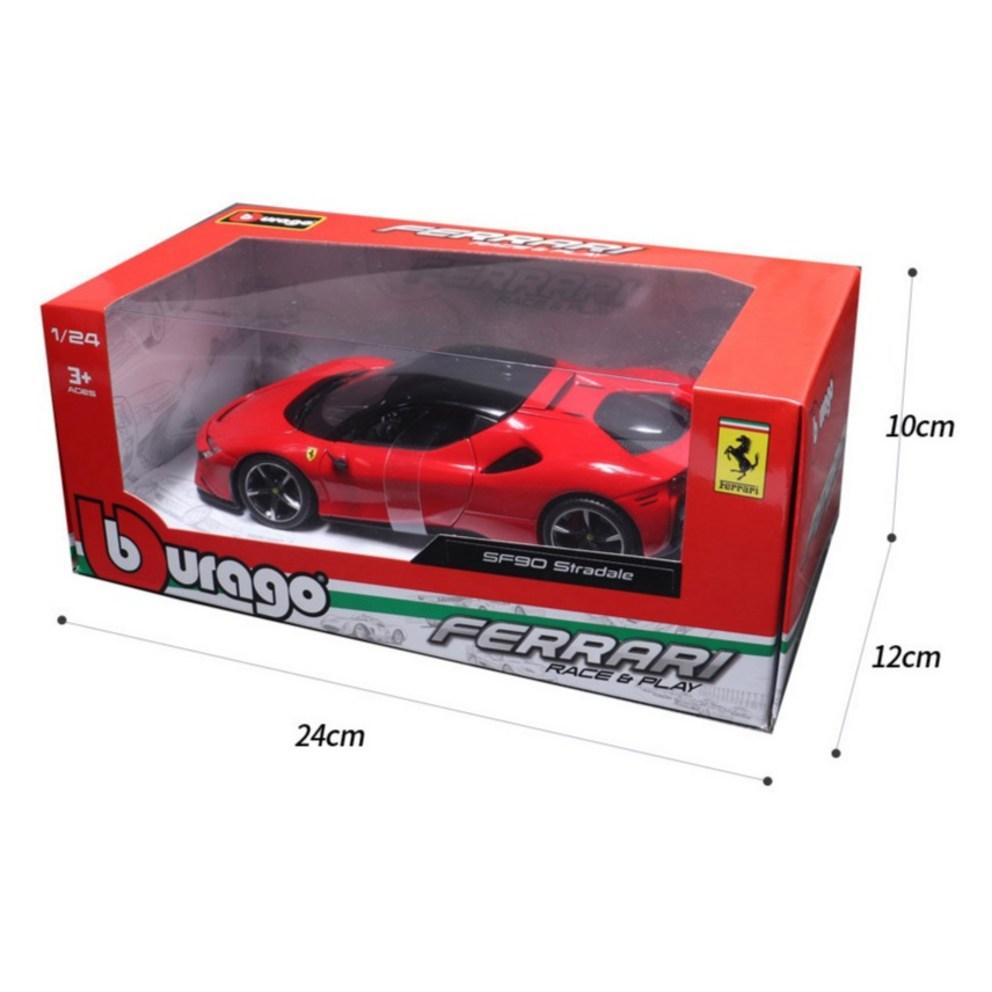 Bburago 1:24 Scale Ferrari SF90 Stradale Diecast Car Model, Red