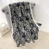 Creative elegance cotton and linen scarf femininity high sense abstract style printing with shawl