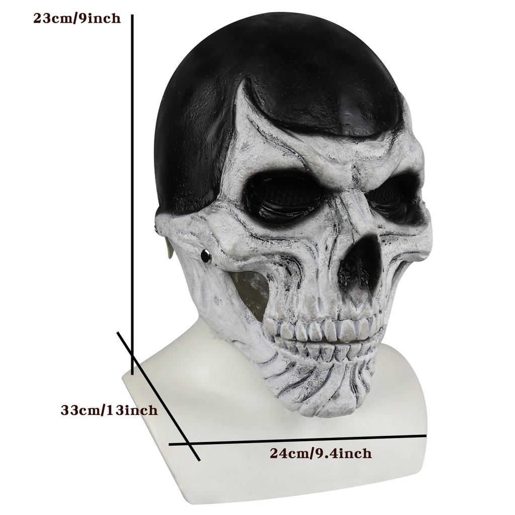 New Halloween skull mask with movable jaw and mouth, a funny and scary skull face covering