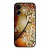 3D Emboss Case For iphone 17 2025 Phone Case Coque Flowers Black Silicone Soft Back Cover For iphone 17 5G Case 6.3" Funda Shell