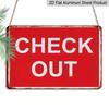 2D Flat - This Red Sign Saying 'CHECK OUT' Is Perfect for Decorating Homes, Bars, Cafes, and Garages, Making It An Excellent Choice for Vintage Wall