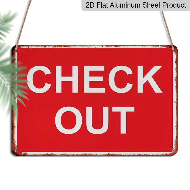 

2D Flat - This Red Sign Saying CHECK OUT Is Perfect for Decorating Homes, Bars, Cafes, and Garages, Making It An Excellent Choice for Vintage Wall 20*30cm