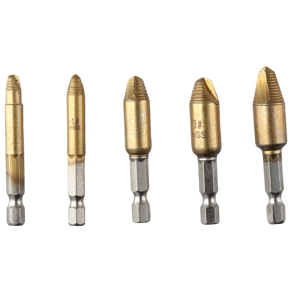 

Золотой экстрактор винтов с ящиком для хранения винтов, сверло для легкого удаления сломанных шпилек