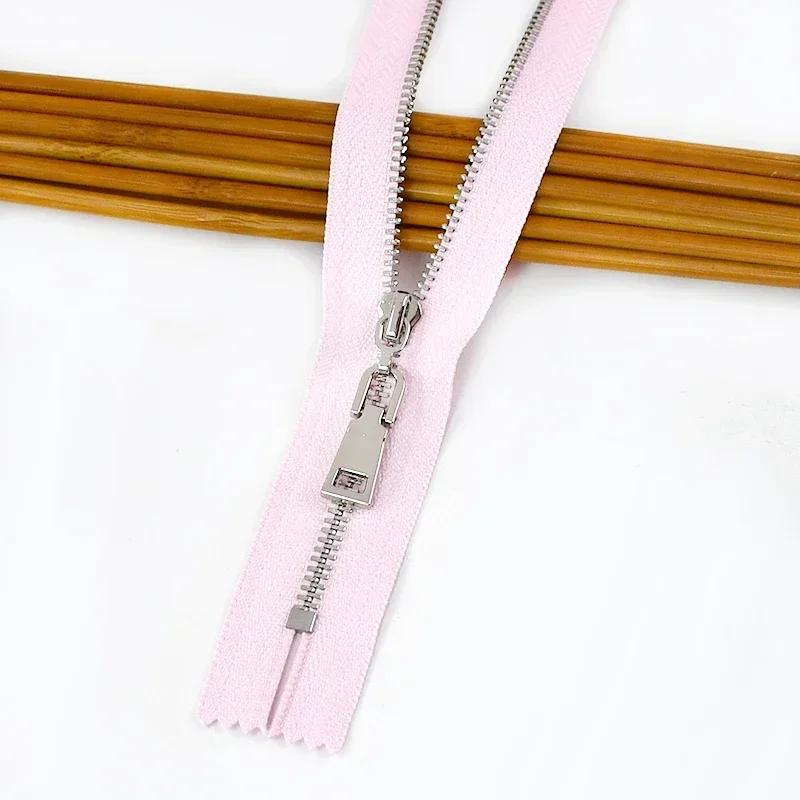 5Pcs Meetee 15/18/20/25/30cm 3# Metal Zippers Close-End Auto Lock Zips for Bag Garment Zip Closure Repair Sewing Accessories