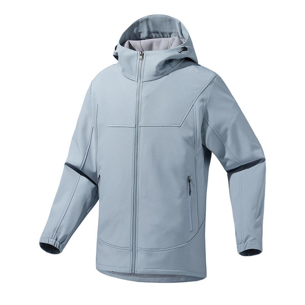 Men's And Women's Casual Solid-color Soft-shell Windbreaker, Outdoor Windproof And Waterproof Hooded Windbreaker
