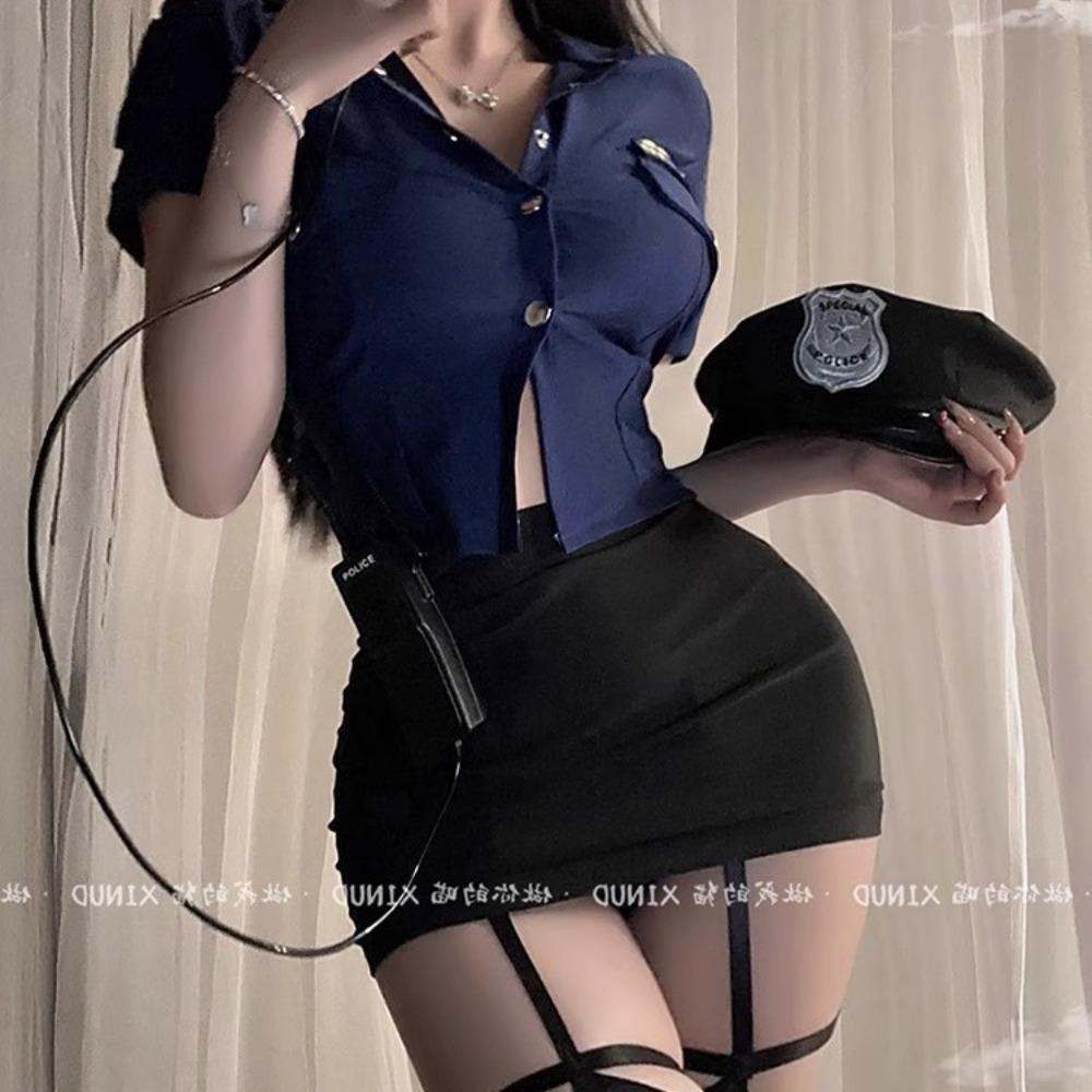 Domila Pure Desire Royal Sister Policewoman Uniform Suit Cos Sexy Nightclub Skirt Waist Slim Hip Skirt Suit