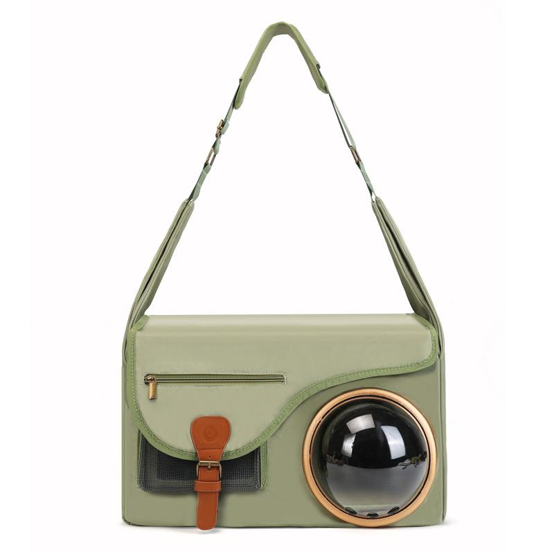 

Pet Backpack Mailman Shape Oblique Span Space Capsule Cat Bag Large Capacity Portable Folding Portable Cat Bag зелёный
