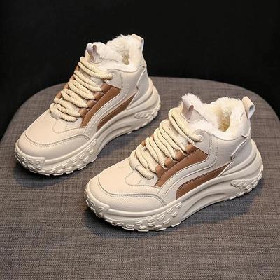 Schneestiefel für Damen Winter Warme Baumwollschuhe Damen Lässig Outdoor Dicke Sohle Damenschuhe für Kalte Baumwollstiefel Damen