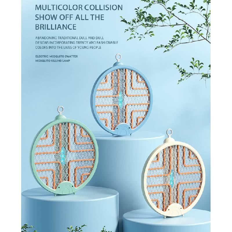 2 In1 Foldable Electric Mosquito Swatter Mosquito Attracting Light Repelling