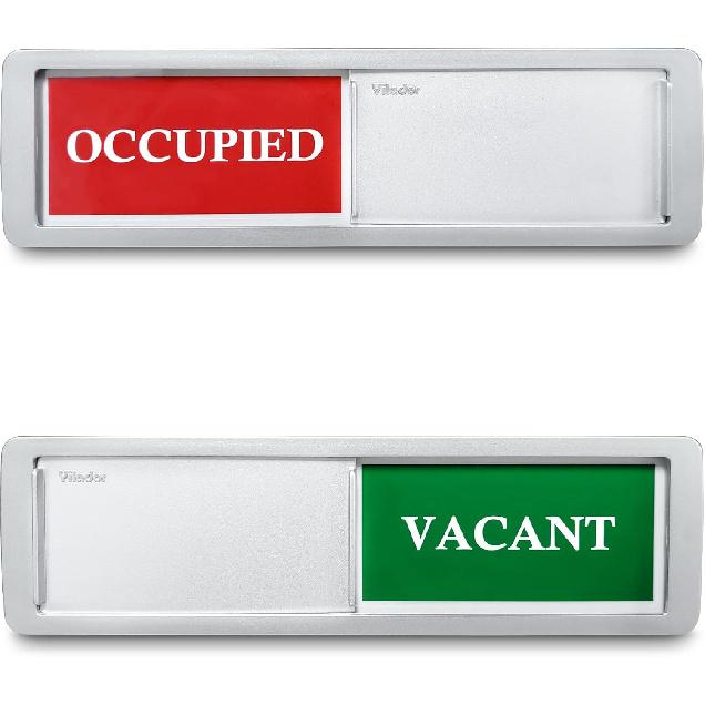 7''x2'' Magnetic Privacy Indicator, Do Not Disturb Sign for Office, Vacant Occupied Slider for Bathroom Door, Welcome Please Knock, with Adhesive