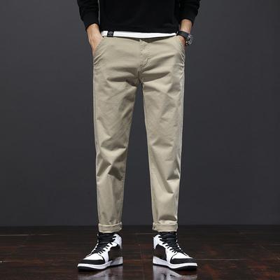 Spring and Autumn Men's Large Size Solid Color Loose Straight Casual Pants