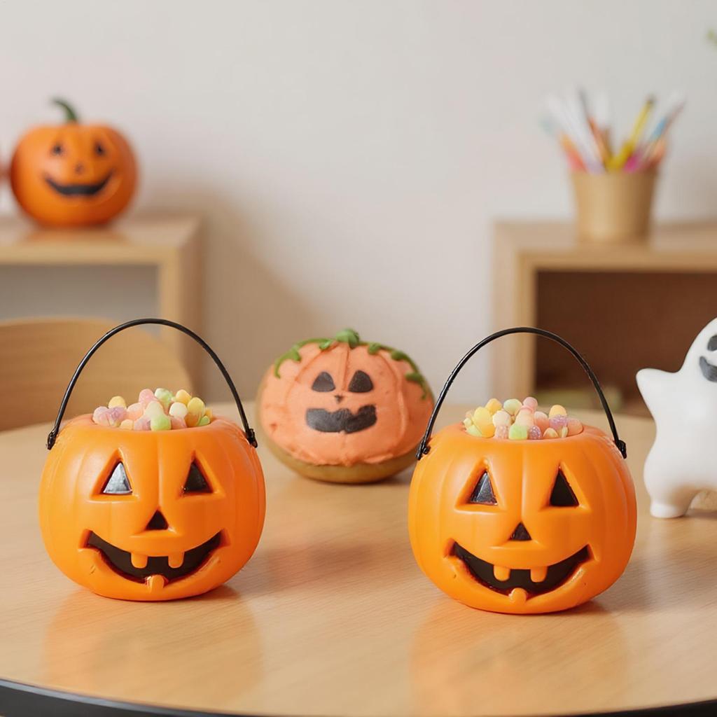 Halloween Buckets 6 Pieces Halloween Trick Or Treat Candy Cauldron Holder Home Decor For Birthday Party Neighborhood Outdoor