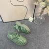 2024 Melissa Summer Women's Thick-Soled Woven Roman High-Heeled Sandals – Fashionable and Versatile.