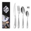 Silver 24PCS-toothpaste Box Star Diamond Series Stainless Steel Steak Knife, Fork and Spoon Star Diamond Western Tableware Hotel Steak Knife and Fork