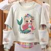 Girls Embroidered Mock Two Piece Sweatshirt for Spring Autumn