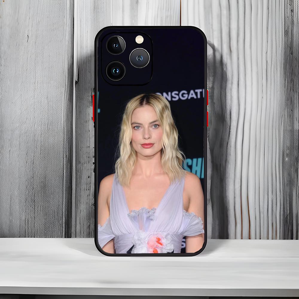 

Hollywood Actress M-Margot Robbie Phone Case Black Matte Thin Phone Case For iPhone17 16 15 14 13 ProMax iphone12promax