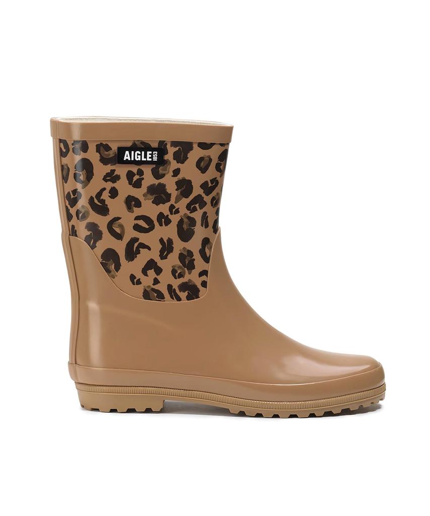 Aigle Eliosa Botillon Print Rain Rubber Boots Leopard Print Boots, [Official]