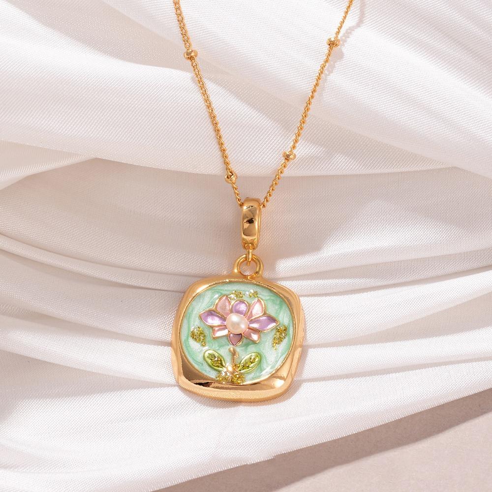 Oil Painting Chinese Style Necklace Collar Noble Clavicular Chain Luxury Choker  Jewelry Gifts