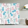 Cartoon Cute Shower Curtain, Funny Animals Cat Rainbow Colorful Butterfly Kids Boys Girls Bathroom Bathtub Screen Decoration