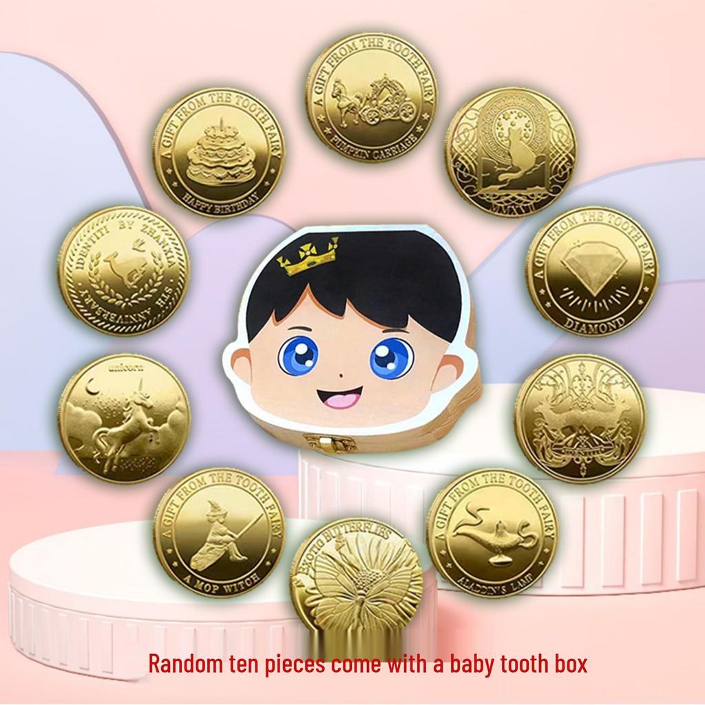 Tooth Fairy Keepsake: Gold Coin Storage Box for Children's Lost Teeth