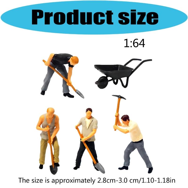 Realistic Mini Construction Worker Digging Scene In 1:64 Scale Resin Craft Road Construction Model for Display & Fun