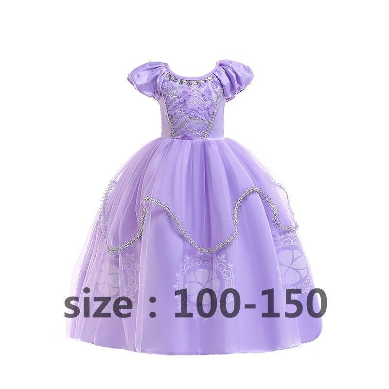 Frysta Tecknat Tryck Mesh Prinsessklänning med Lång Cape - Barnens Uppträdandekostym