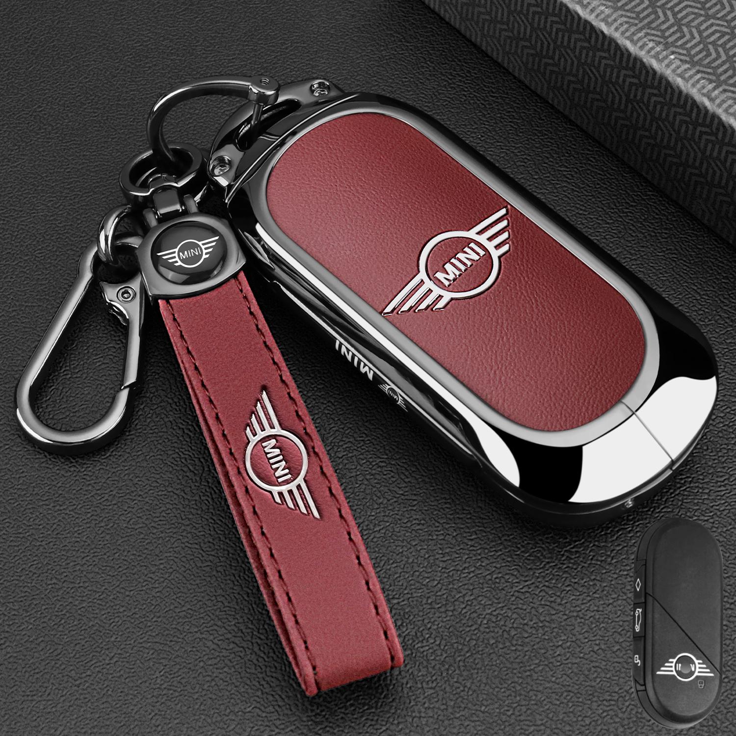 

Кожаный чехол-брелок из сплава для автомобильного брелка-ключа For BMW MINI Cooper Countryman U25 J01 J05 F65 F66 2024 2025 Защитный брелок