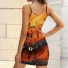Robe d'été moulante sans manches à imprimé rétro avec poches, sexy, coupe ajustée, élégante, pour fête