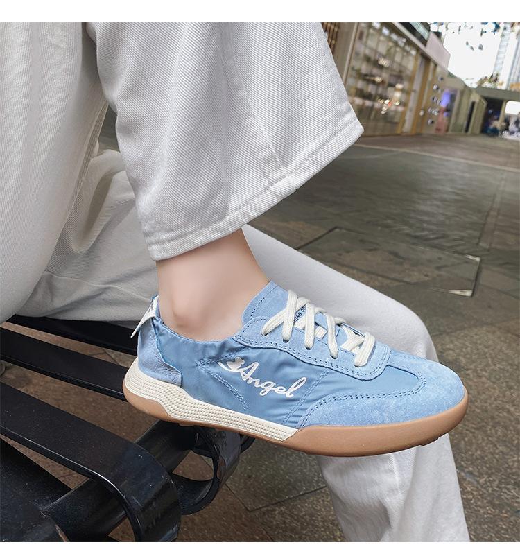 Grape Mom~ Su Yinyin has the same 2025 spring new soft glutinous leather casual sports Forrest Gump white shoes for women