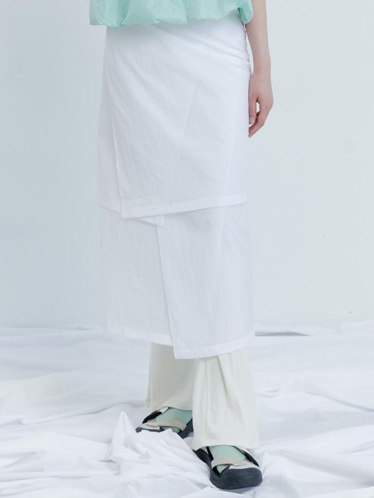 Akokeu Haze Sheer Wrap Skirt_White