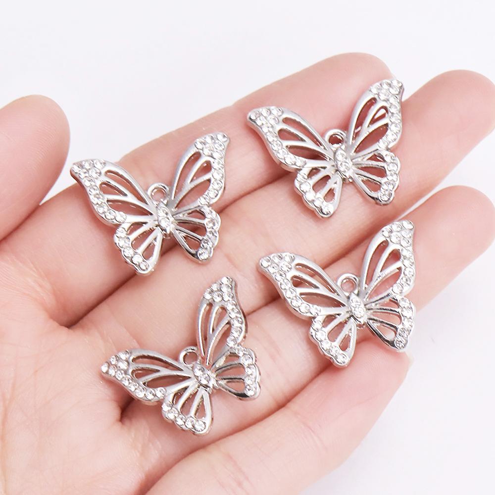 10Pcs Delicate Gold Color Zircon Flower Dragonfly Star Charms Pendants High Quality Diy Necklace Earrings Jewelry Accessories