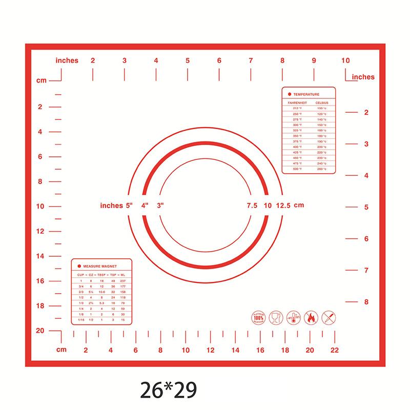 Silicone Baking Mat Pastry Mat for Rolling Out Dough Kneading Dough Mat Bakeware Rolling Dough Pad Bread Baking Accessories