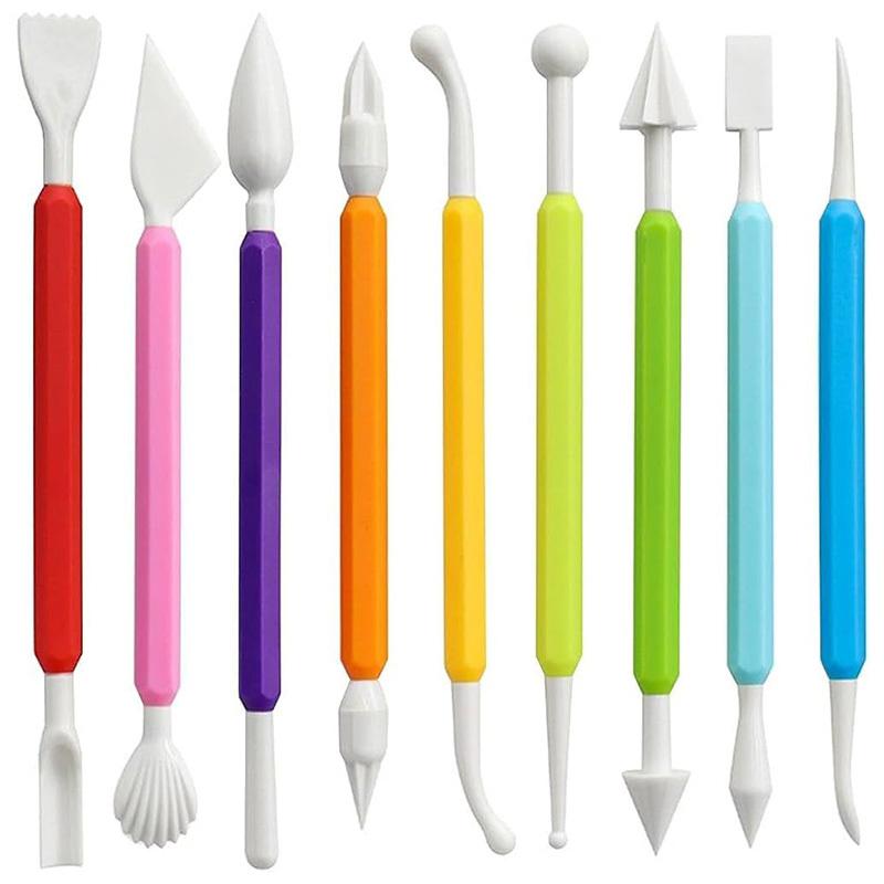 9 Pcs Diy Clay Carving Tools Set, Modeling Brushes & Shapers For Polymer Clay, Cake Decorating And Rubber Crafts
