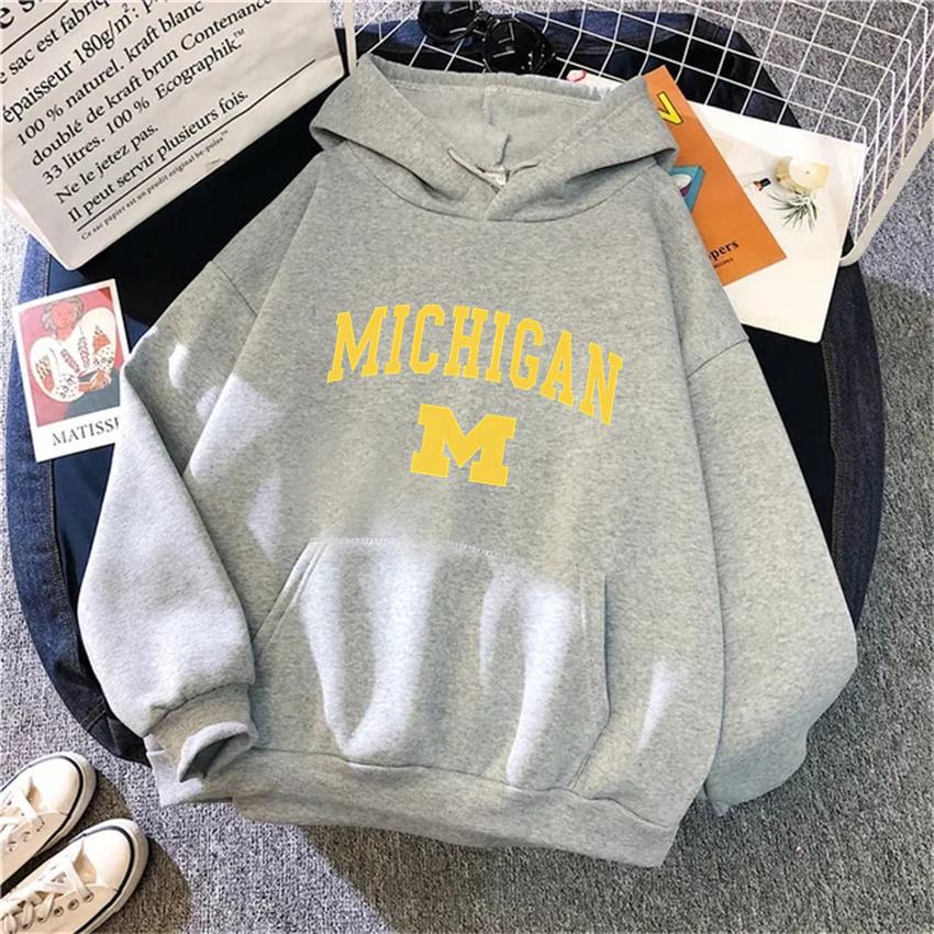 Mode University of Michigan Damen Hoodie Hip Hop Damen Casual Hoodie Neutral Streetwear Harajuku Herren Hoodie