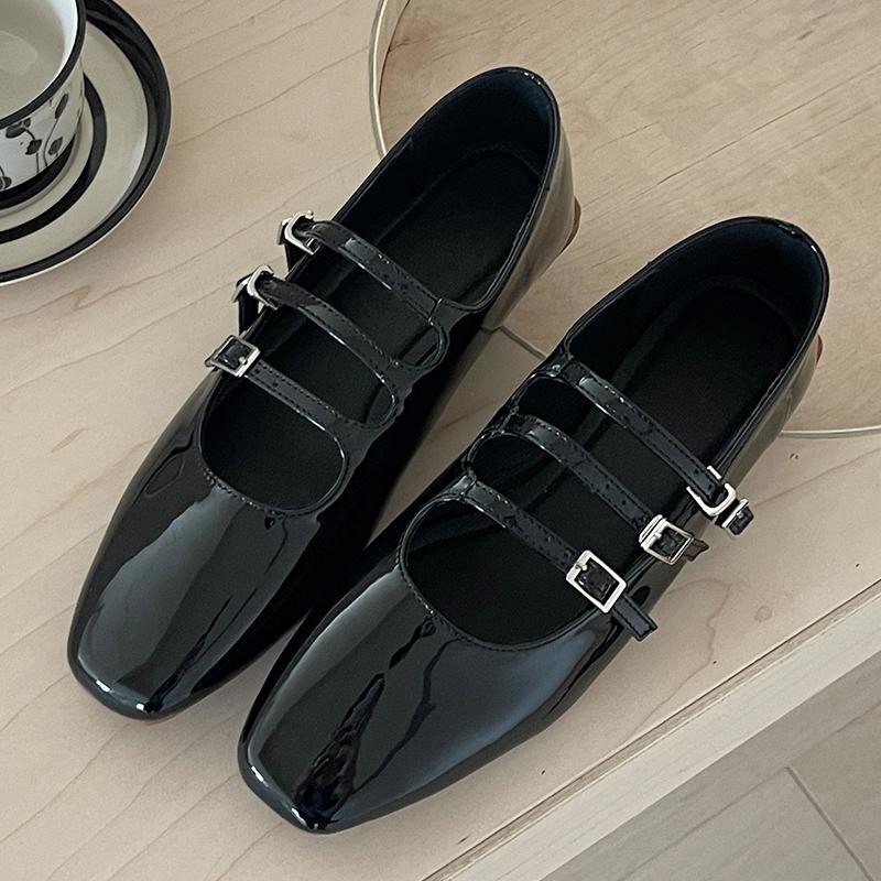 

Мода Весна Лето Туфли-балетки с пряжкой Дизайнерская Роскошная Мода Мелкий Квадратный Носок Элегантные Женские Джинсовые Туфли Обувь Женская 5(foot 225mm) чёрный