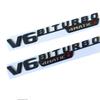 Glanzend Zwart Metta Zwart Chroom Embleem voor Mercedes Benz V6 BITURBO 4matic+ Auto Styling Spatbord Badge Dubbele Turbo Sticker