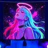 Cyberpunk Psychic Astronaut Starry Sky Tapestry Galaxy Background Wallpaper Esports Room Decoration Home Decoration