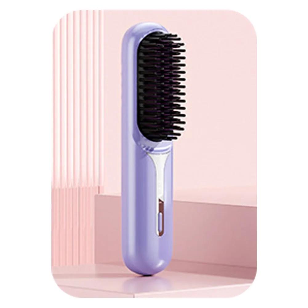 

Выпрямитель для волос, горячая расческа, многофункциональная прямая расческа, профессиональная щетка с отрицательными ионами, противоожоговая укладка волос, перезаряжаемая фиолетовый