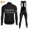 Winter Thermal Cycling Jersey Set Men's Breathable Long Sleeve Bike Shirt Bib Pants Mountain Bike Clothing for Men Riding