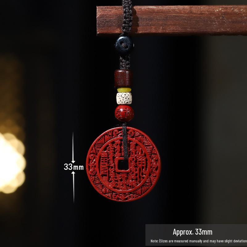 Cinnabar Mountain Ghost Flower Zodiac Keychain Pendant for Car or Personal Protection