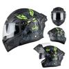 Motorcycle Helmet Unisex Full Face Street Bike Helmet All Season Large Tail Wing Motorcycle Protective Gear
