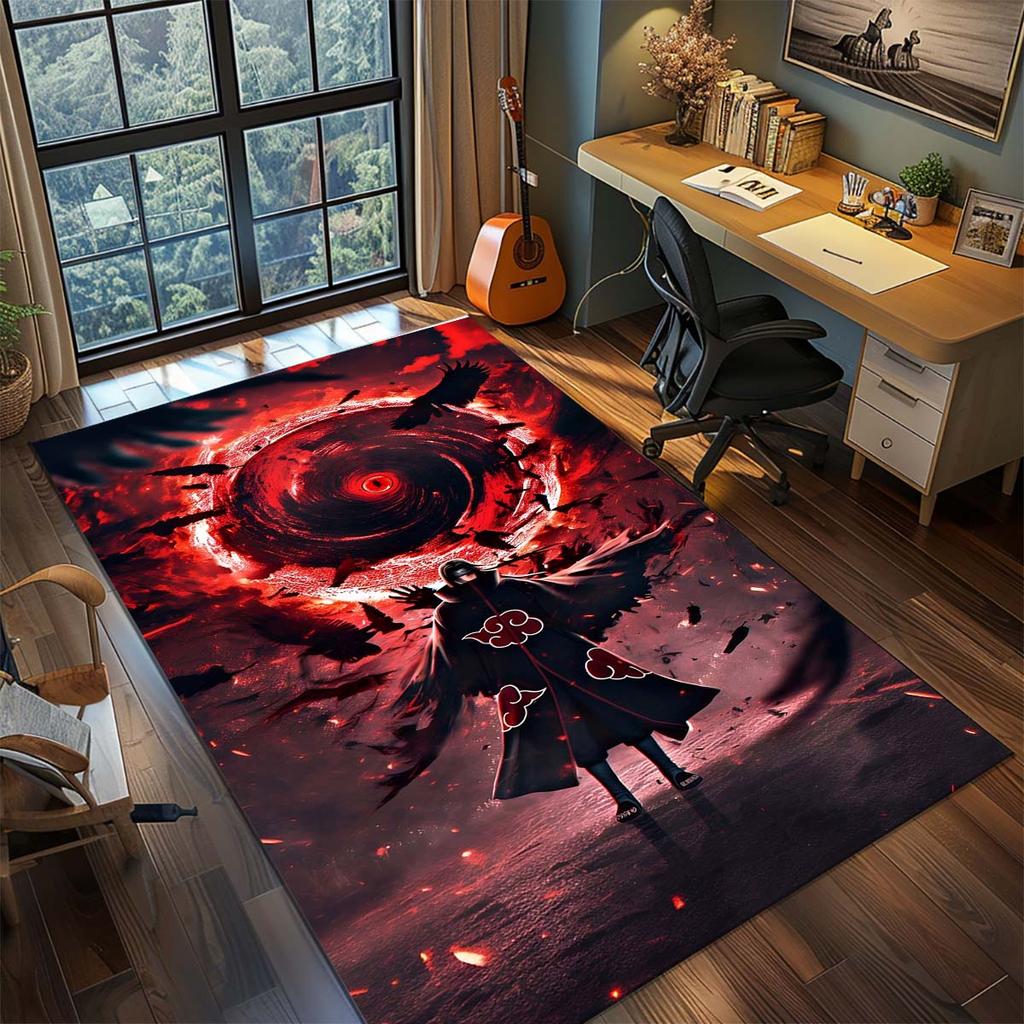 Naruto Anime Rug Carpet Large Area Rug Non Slip Washable Floor Mat Gamer Room Bedroom Home Decor -QJY