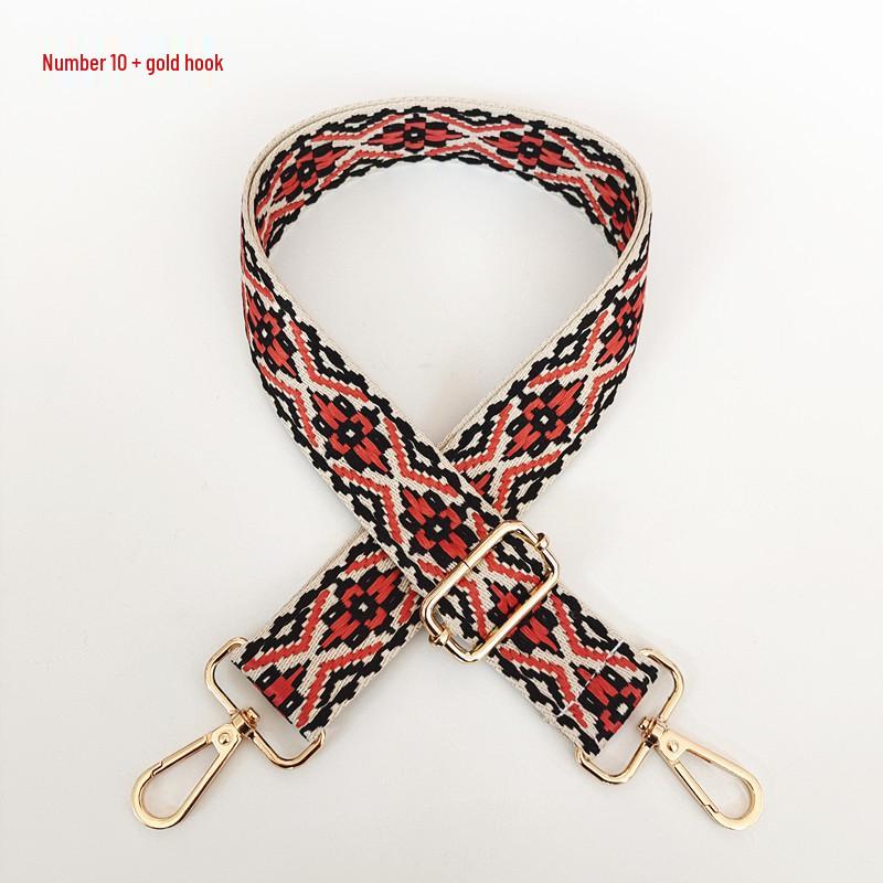 Colorful Jacquard Wide Shoulder Strap for Women's Bags - Canvas Crossbody and Backpack Accessory