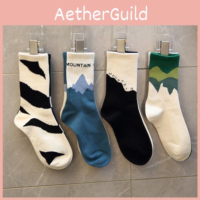 Unique Design Cotton Sport Socks For Both Men And Women Striped/checked Pattern