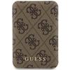 Indukční Powerbanka Guess 4G Kožená Kovové Logo Magsafe 15W 5000mAh, Hnědá/Brown